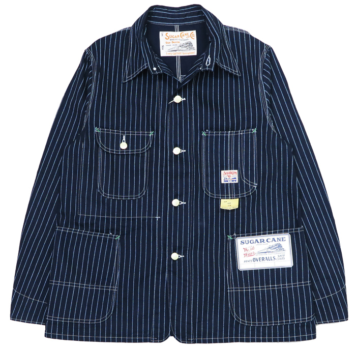 【美品】シュガーケーン　カバーオール　ウォバッシュ　ヒッコリー　ストライプ SUGAR CANE シュガーケーン 9oz ウォバッシュストライプ ワークコート