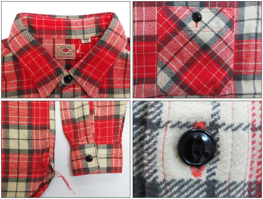 シュガーケーン SUGAR CANE ツイル チェック ワークシャツ コットン