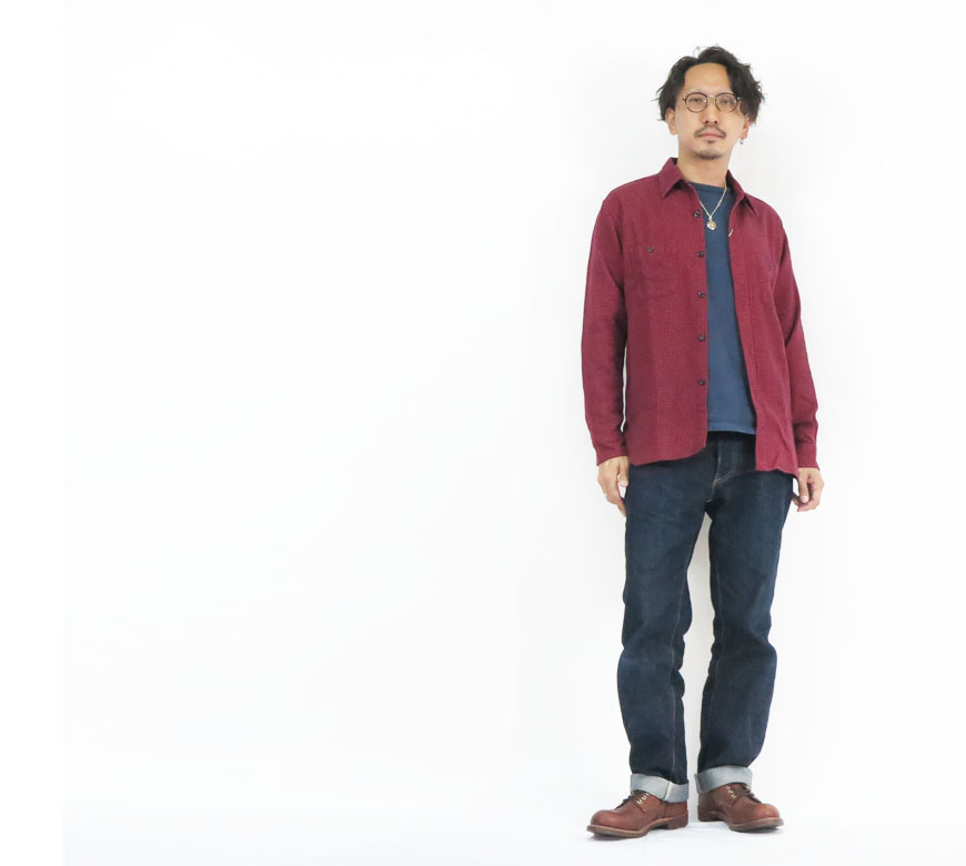 SUGAR CANE チェック柄長袖シャツ シュガーケーン SUGAR CANE 長袖 ツイル チェック ワークシャツ