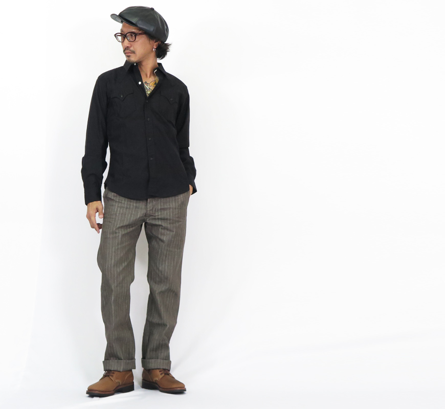 SUGAR CANE シュガーケーン MFSC コットンサテン 長袖 ウエスタン