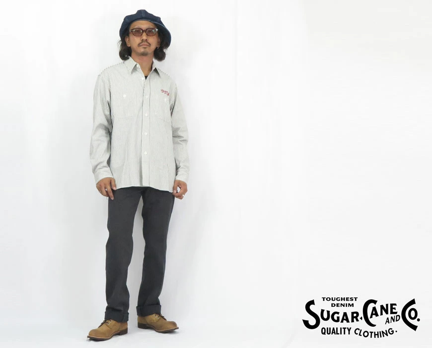 SUGAR CANE シュガーケーン SUGARCANE 長袖 ヒッコリー ストライプ