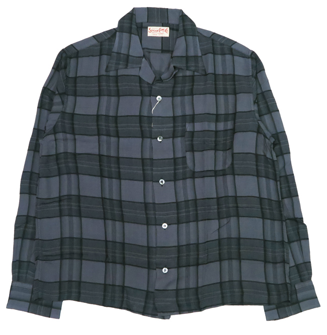 シュガーケーン SUGAR CANE 長袖 レーヨン ドビーチェック オープンシャツ RAYON DOBBY CHECK OPEN SHIRT  SC29378 2024-25年秋冬新作