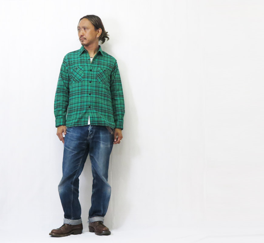 シュガーケーン SUGAR CANE 長袖 ワークシャツ ツイルチェック SC29559