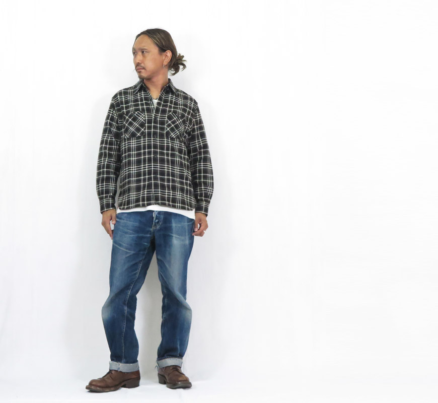 シュガーケーン SUGAR CANE 長袖 ワークシャツ ツイルチェック SC29559