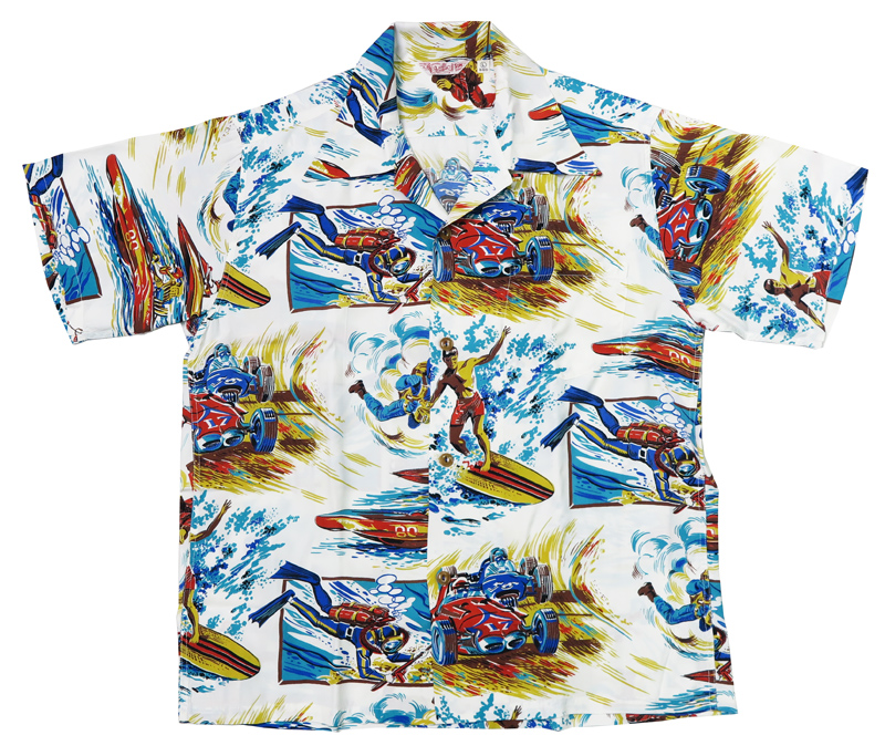サンサーフ SUN SURF Mister Freedom レーヨン ハワイアンシャツ ACTION PACKED TYPE 2 ROCK 'N' ROLL SHIRT アロハシャツ ミスターフリーダム SC38992 sc38992_1.jpg