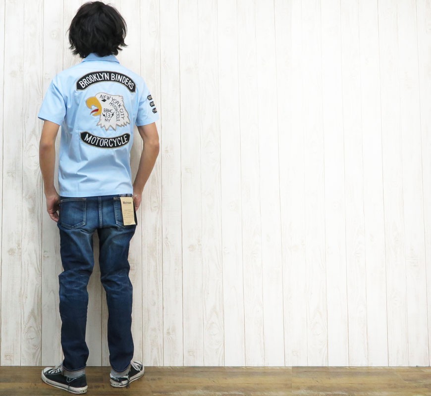 ショット Schott ワーク シャツ 半袖 チェーン 刺繍 BINDER sch3165008