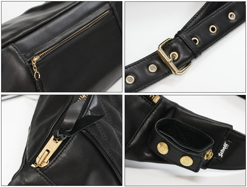 Schott ショット レザーボディバッグ キルティング ショット Schott レザー ウエスト メッセンジャー ボディ バッグ