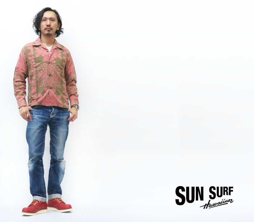 サンサーフ SUN SURF 長袖 コットンフランネルシャツ アロハ HAWAIIAN 