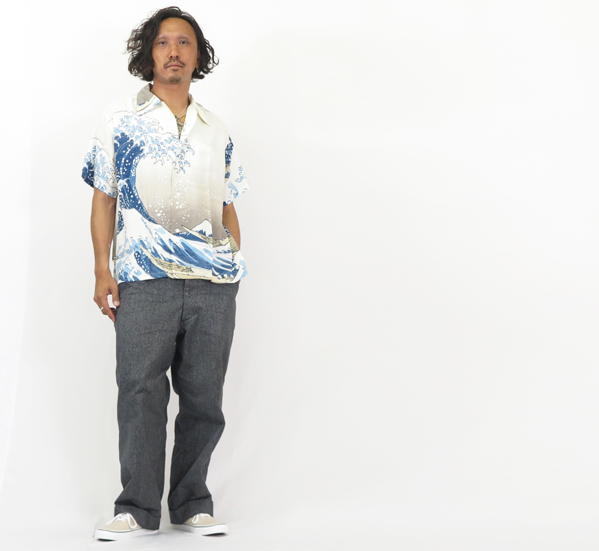 サンサーフSUN SURF 葛飾北斎　ハワイアンシャツ 「富嶽三十六景」　M SUN SURF サンサーフ 葛飾北斎 ハワイアンシャツ 「富嶽三十六景