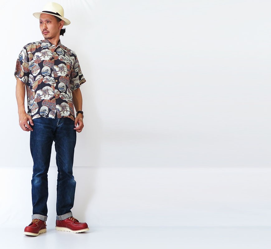 サンサーフ アロハシャツ 葛飾北斎シリーズ 忠臣蔵討ち入り SS37918 SUN SURF サンサーフ 半袖 ハワイアンシャツ 葛飾北斎 忠臣蔵討入