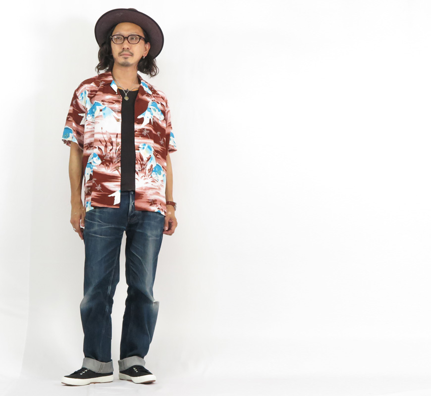 SUN SURF サンサーフ 半袖 レーヨン壁縮緬 ハワイアンシャツ