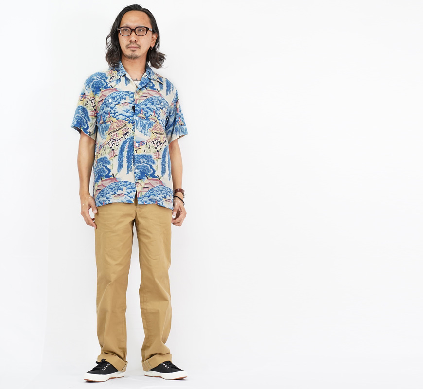 SUN SURF サンサーフ 半袖 レーヨン壁縮緬 ハワイアンシャツ 「MATSURI