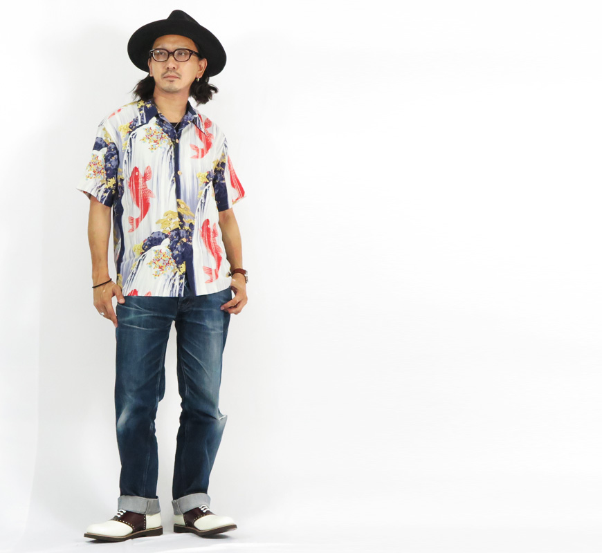 SUN SURF サンサーフ 半袖 レーヨン壁縮緬 ハワイアンシャツ 「CARP