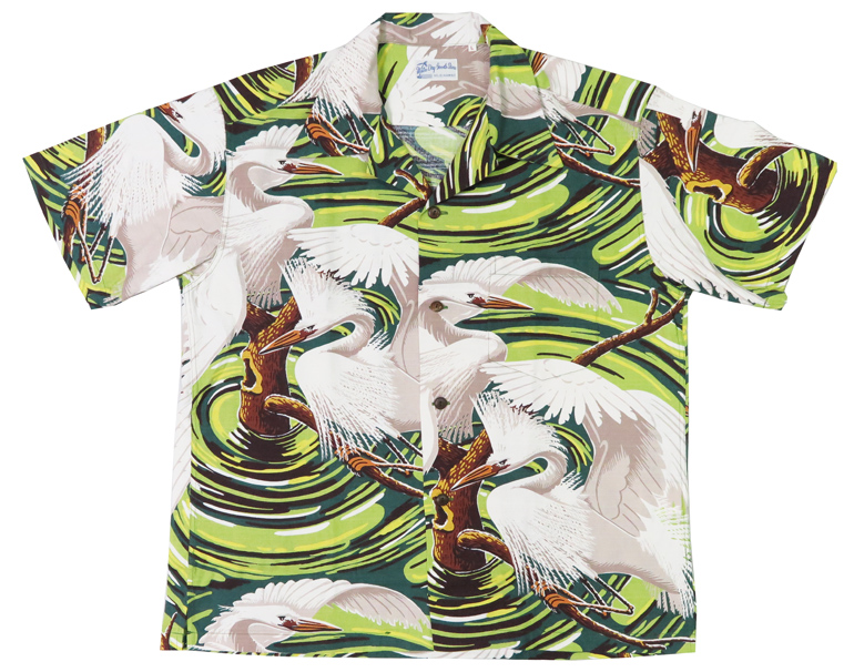 SUN SURF サンサーフ 半袖 コットン ハワイアンシャツ 「PAIR OF HERON
