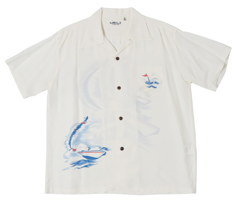 SUN SURF サンサーフ 半袖 レーヨン羽二重 ハワイアンシャツ 「WATER
