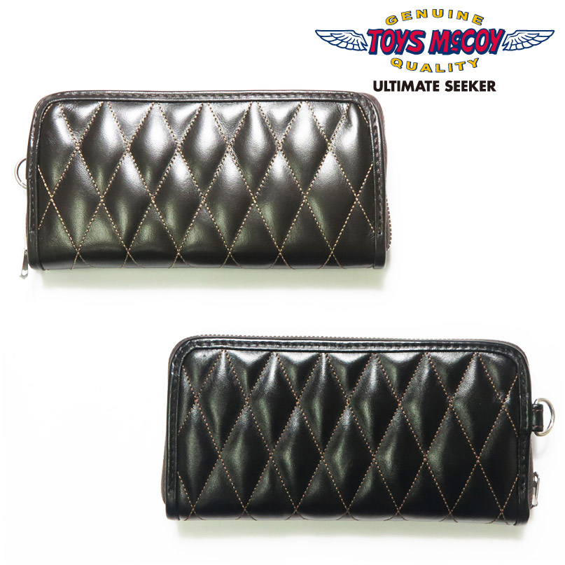 トイズマッコイ ホースハイド レザーキルティング ロングウォレット ブラック TOYS McCOY（トイズマッコイ） ホースハイド レザーキルティング