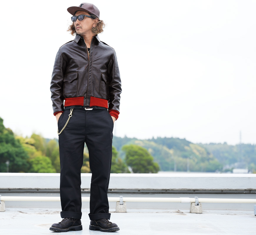TOYS McCOY（トイズマッコイ） TOYS McCOY A-2 赤リブ レザー フライト