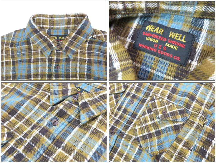 UES（ウエス） チェック スラブネルシャツ 長袖 502554 【2025年秋冬