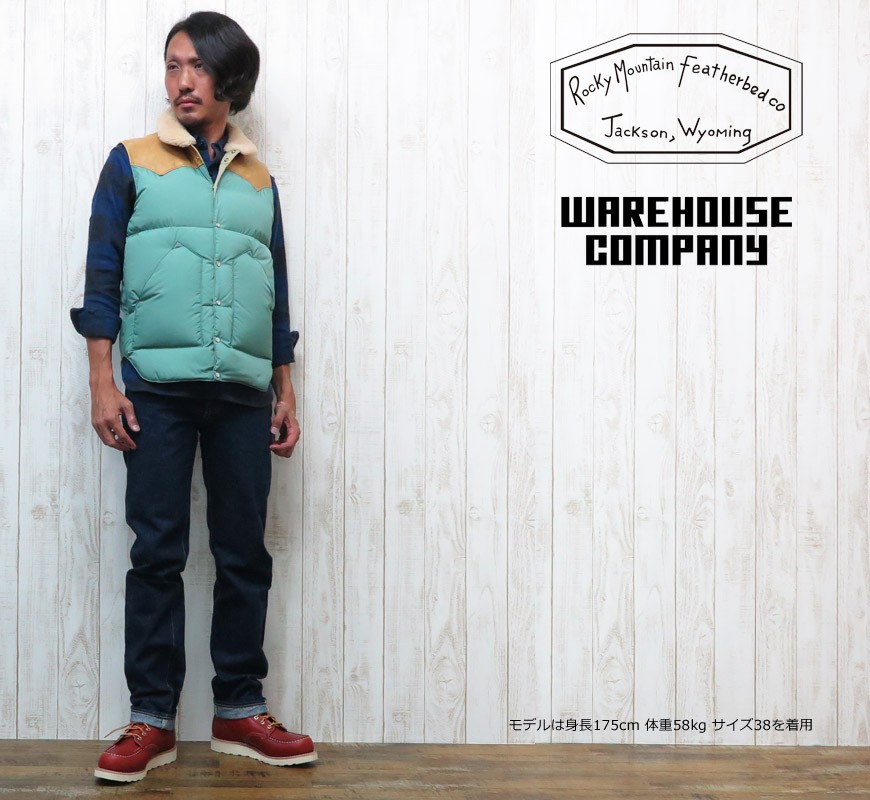 ウェアハウス／ロッキーマウンテンフェザーベッド ダウンベスト wh2116 ウェアハウス WAREHOUSE ROCKY MOUNTAIN FEATHERBED ロッキー