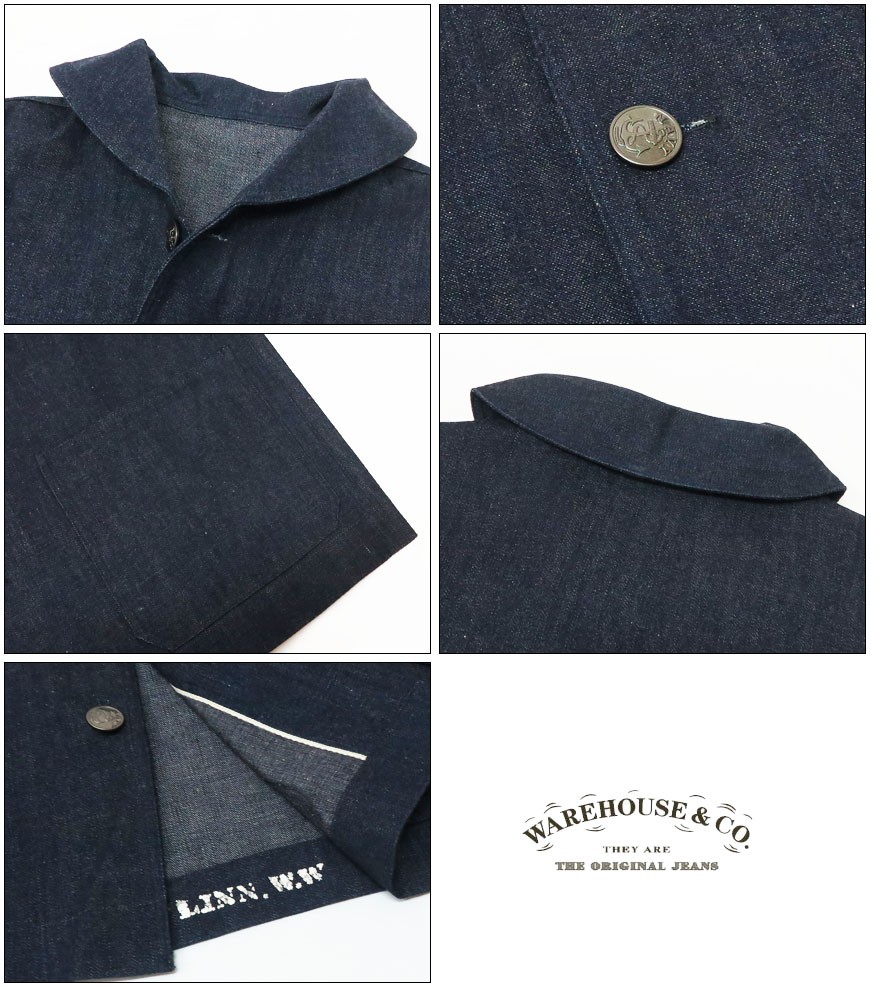 ジャケット・アウター WAREHOUSE Lot 2142 USN DENIM DECK JACKET Warehouse & Co 2142 U.S. Navy Denim Deck Jacket - Raw – SON OF A STAG