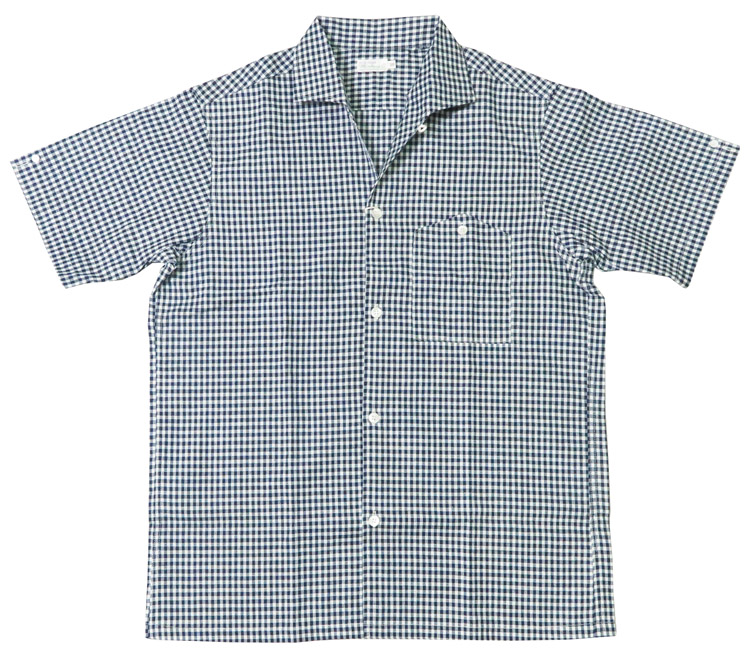 familiar 半袖シャツ 青とグレーのチェック柄 familiar 半袖シャツ 青とグレーのチェック柄 Tシャツ