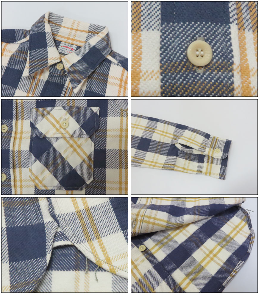 ウェアハウス WAREHOUSE Lot 3104 チェック柄 長袖 フランネル シャツ