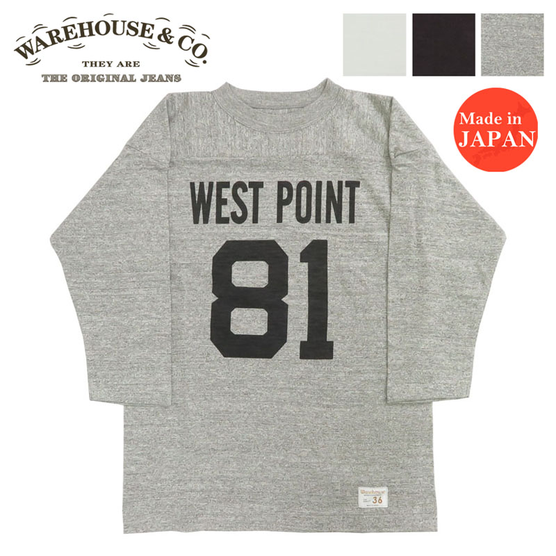 Warehouse ウェアハウス フットボール Tシャツ WEST POINT WAREHOUSE ウェアハウス 7分袖 Tシャツ フットボール 