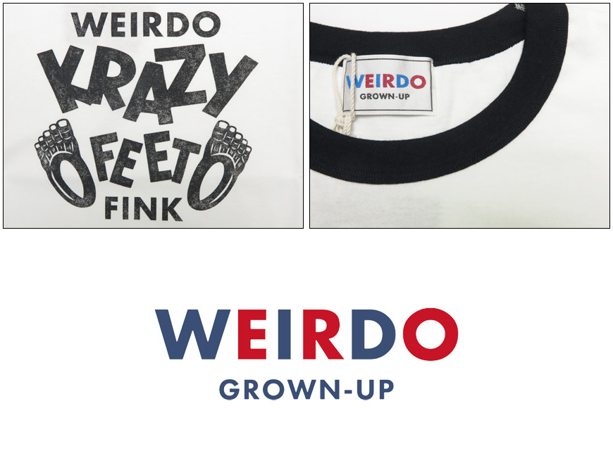 WEIRDO（ウィアード） 七分袖 2トーン ベースボール Tシャツ KRAZY
