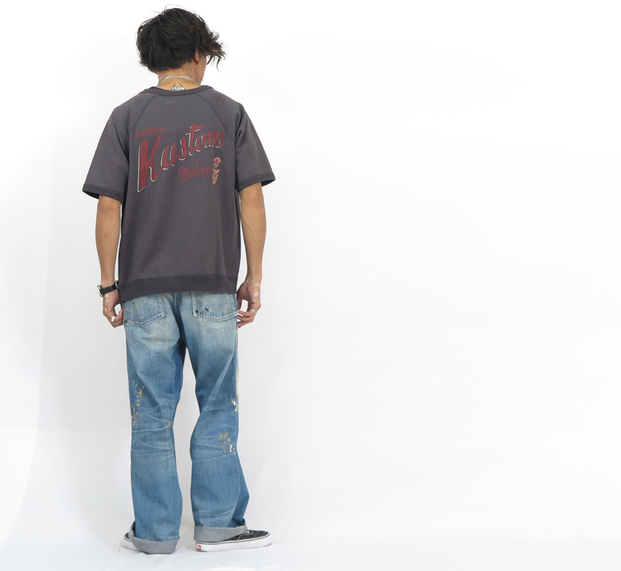 WEIRDO ウィアード 半袖 クルーネック スウェット 「KUSTOMS」 GLAD