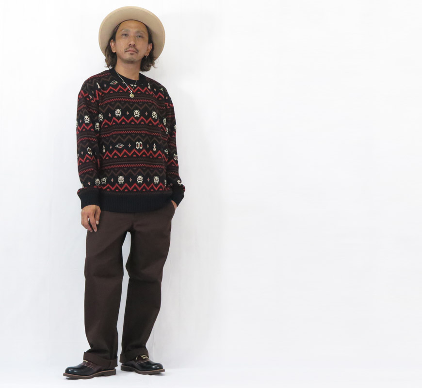 WEIRDO（ウィアード） コットンジャガードニット クルーネック