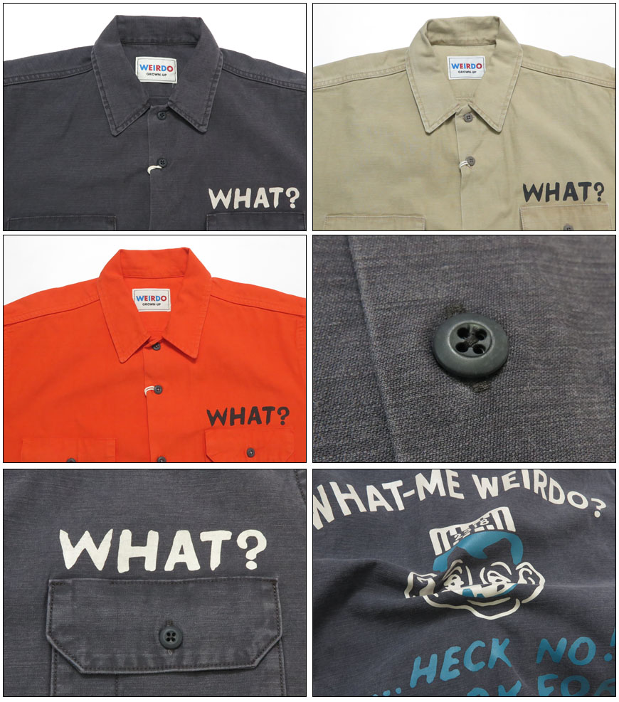 GLAD HAND 開襟 メンズ 長袖 オープンカラーシャツ 総柄 WEIRDO（ウィアード） ウィアード　レーヨンシャツ weirdo トップス