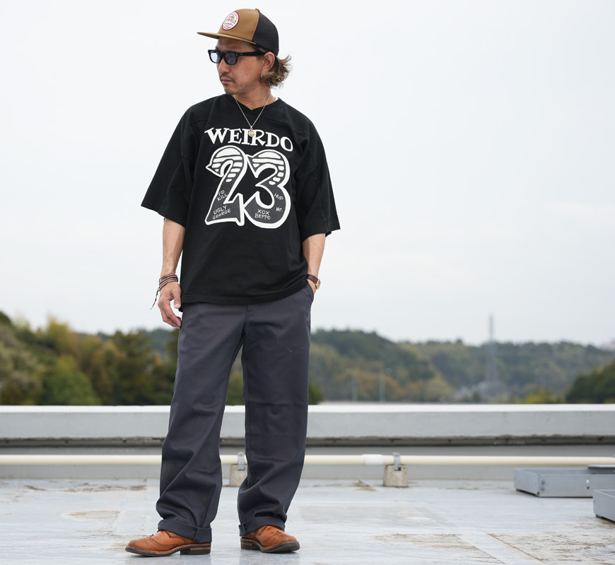 WEIRDO（ウィアード） 半袖 コットンメッシュ ジャージ フットボール T