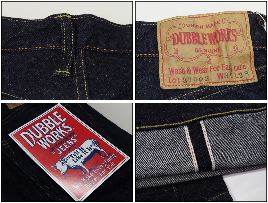 ダブルワークス ウエアハウス Lot27002 ストレート 黄耳 W32 WAREHOUSE ウエアハウス Lot27002 DUBBLE WORKS ダブルワークス 12oz