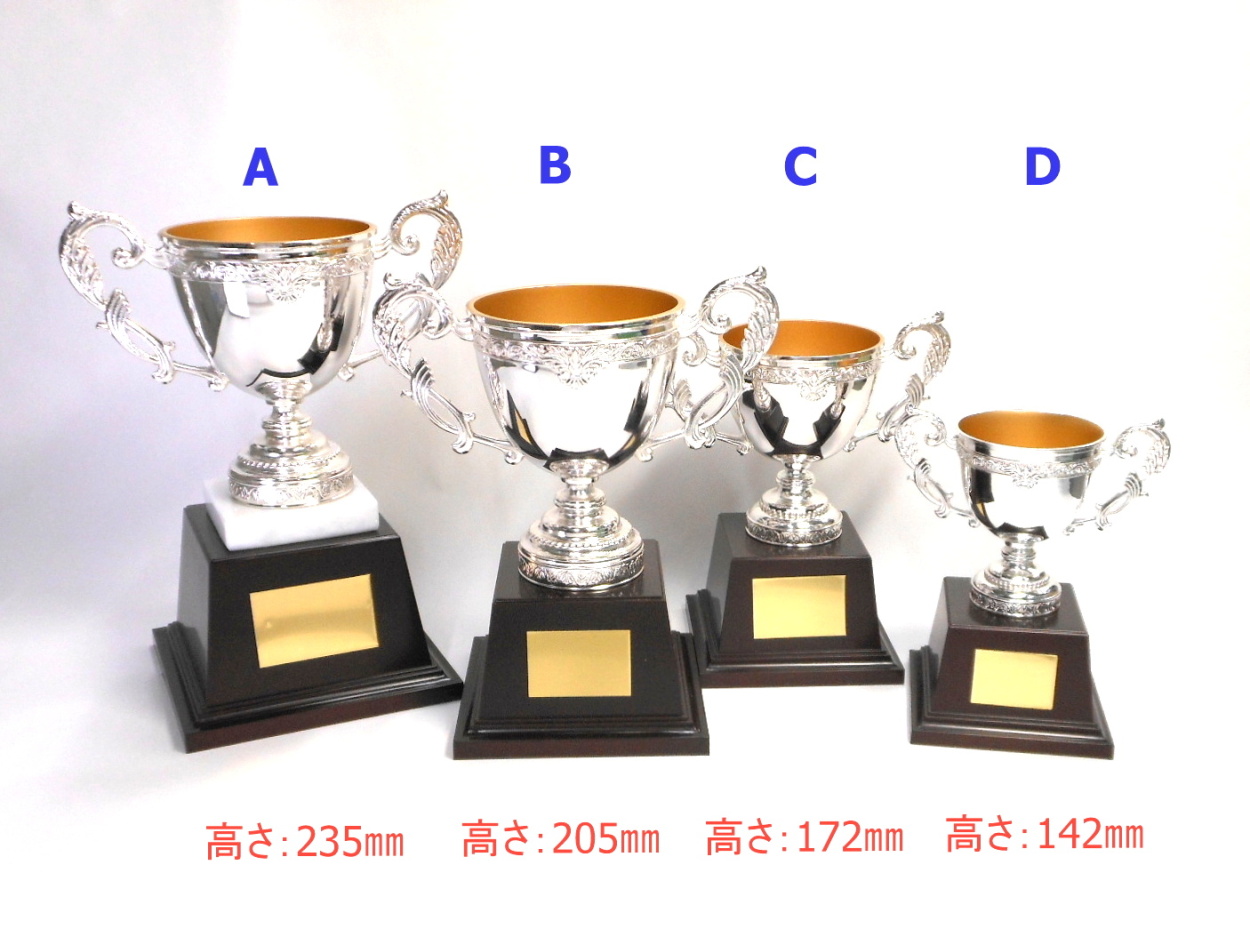 アーストロフィー 優勝カップ金属製W074 A〜Dサイズ【プレート彫刻無料