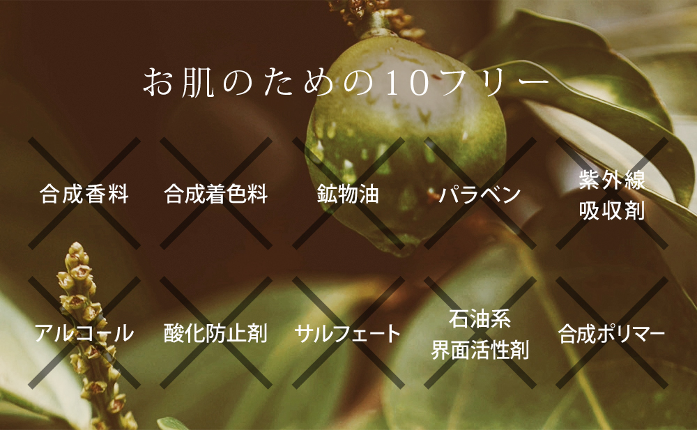 お肌のための10フリー