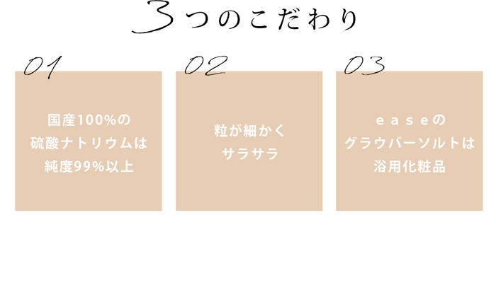 3つのこだわり