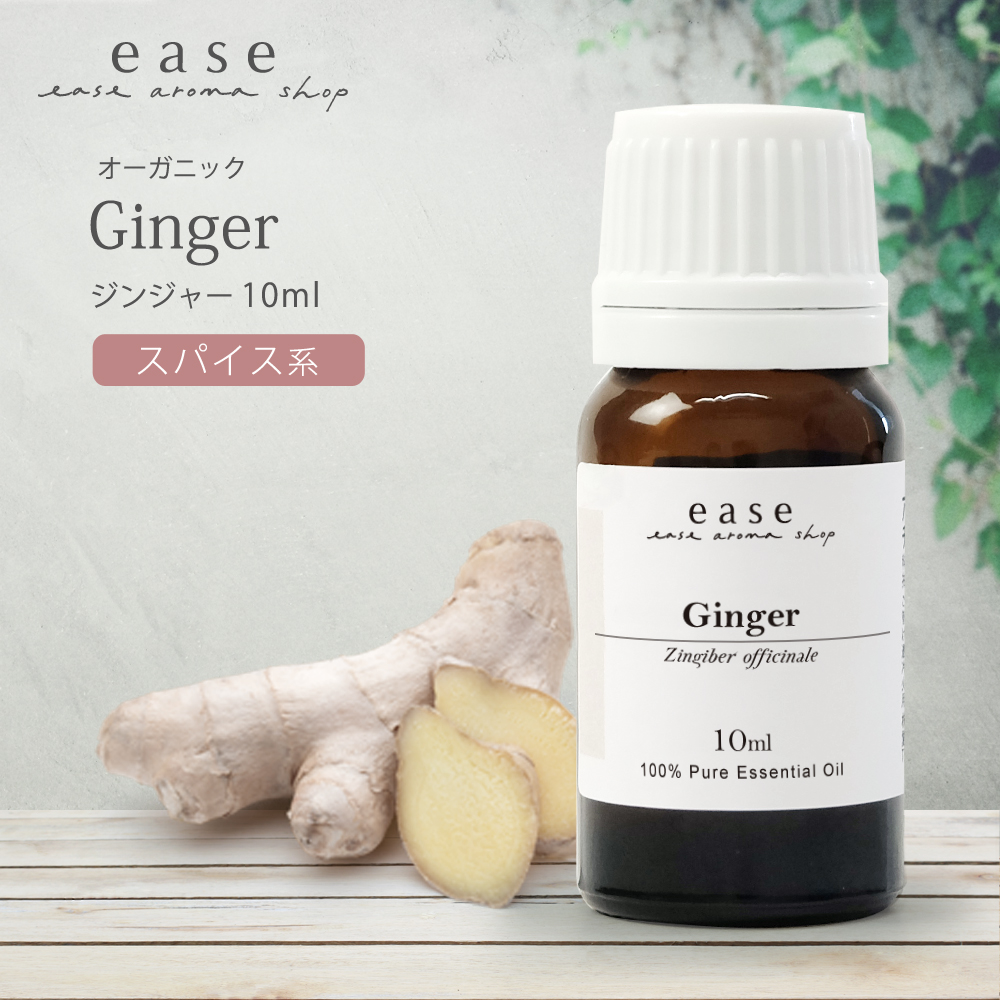【オーガニック】ジンジャー 10ml 精油 エッセンシャルオイル アロマオイル AEAJ表示基準適合認定精油 EOO08001000000