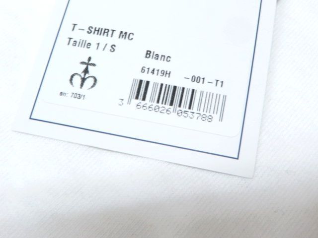 Le minor ルミノア メンズ コットン クールネック ポケット付Tシャツ 2021ss春夏新作 / Blanc-61419H-001 ホワイト  低価格の