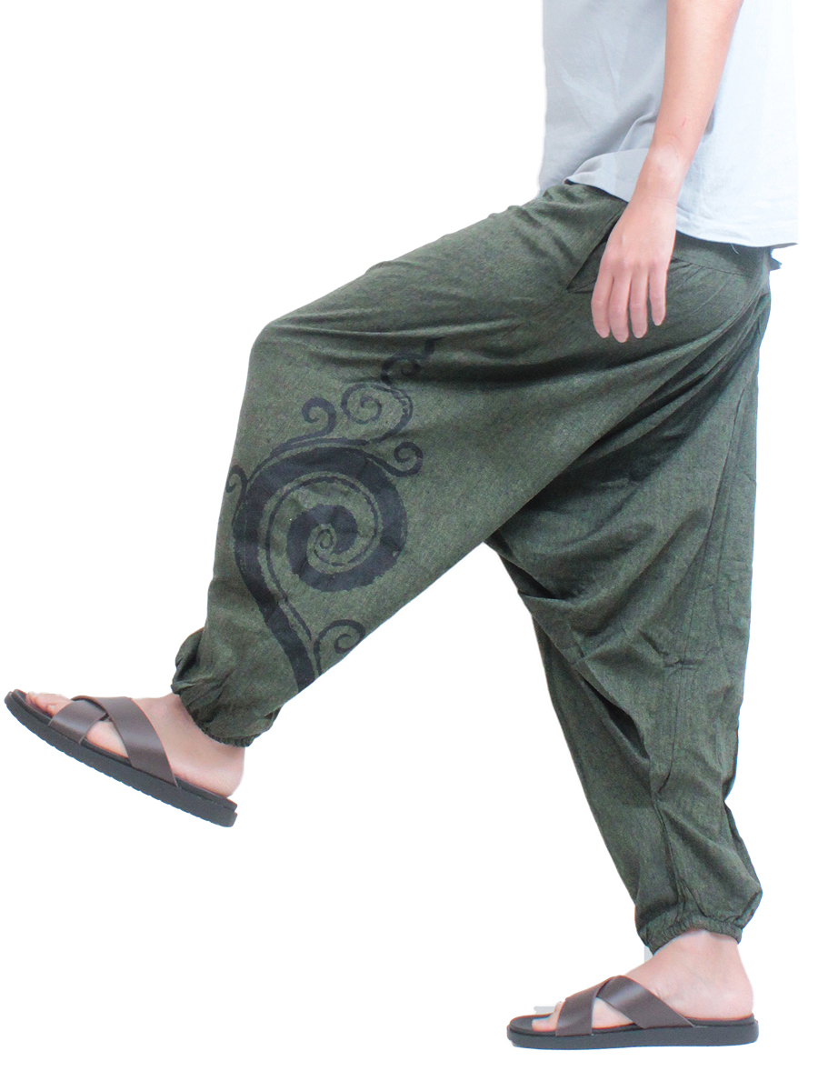 ぐるぐる渦巻きサルエルパンツ メンズ レディース アラジン エスニック