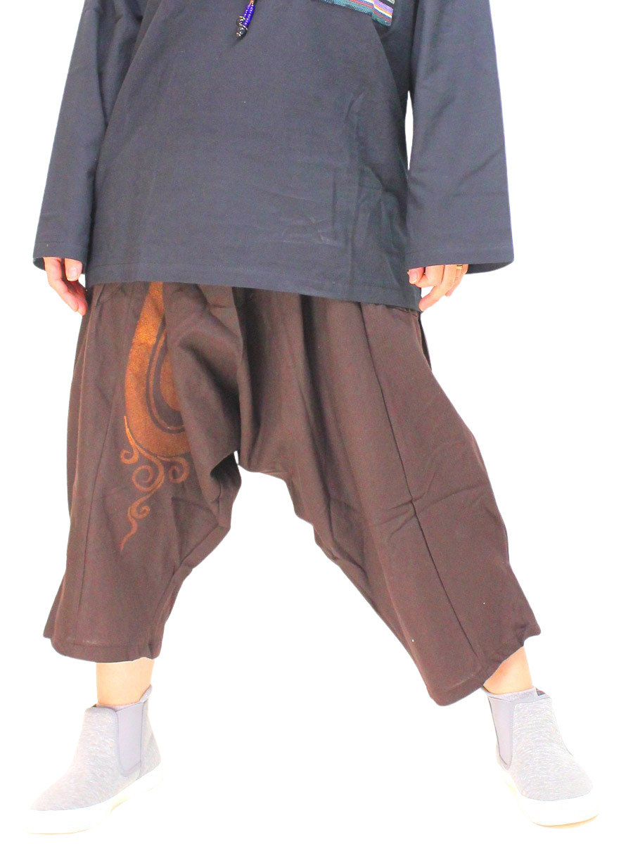 サルエルパンツ アラジンパンツ 七分丈 レディース メンズ エスニック風 アジアン ファッション ぐ