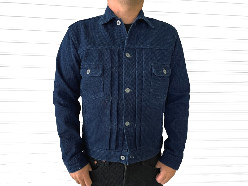 桃太郎ジーンズ インディゴ刺子2ndタイプジャケット MOMOTARO JEANS EASY NAVY 03-162 ジージャン 国産 日本製 岡山  児島 メンズ アメカジ 送料無料