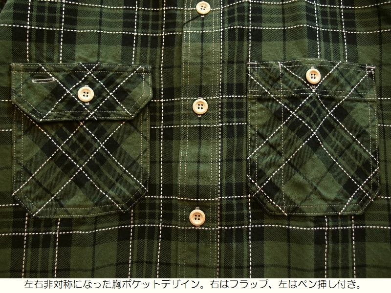 桃太郎ジーンズ 'Classic Fit'オリジナルチェックシャツ MOMOTARO 