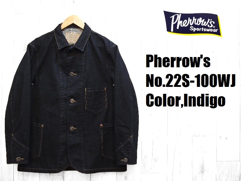 フェローズ 11.6ozセルビッチデニムカバーオール Pherrow's EASY NAVY