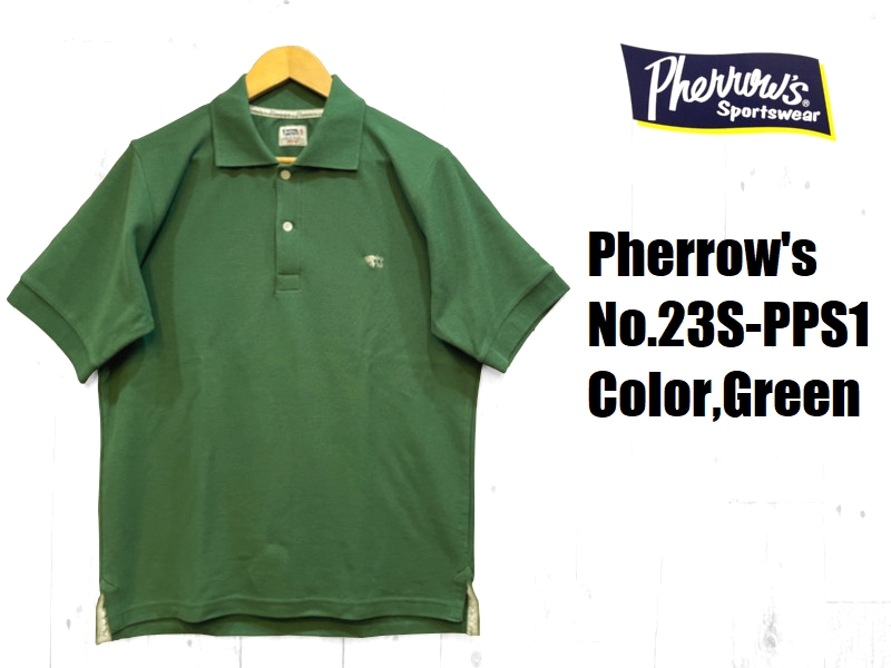 Pherrow's フェローズ プレーンポロシャツ EASY NAVY 23S-PPS1
