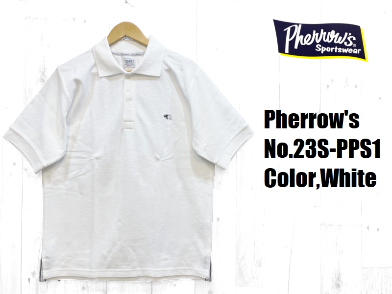 Pherrow's フェローズ プレーンポロシャツ EASY NAVY 23S-PPS1