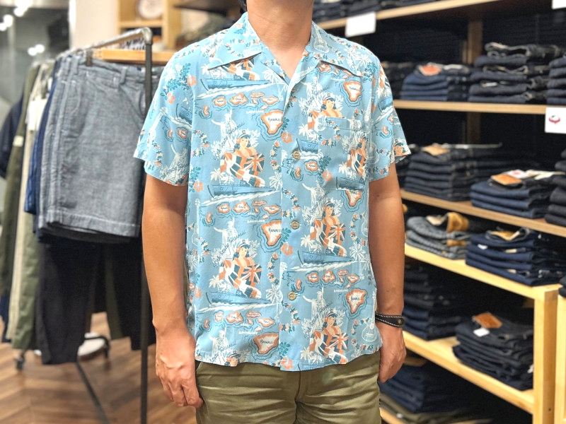 フェローズ PHERROW'S レーヨンハワイアンシャツ 25S-HAWAIIAN NAVY メンズ 日本製 アロハ 半袖 Pherrow's（フェローズ） 'HAWAIIAN NAVY'レーヨンアロハシャツ