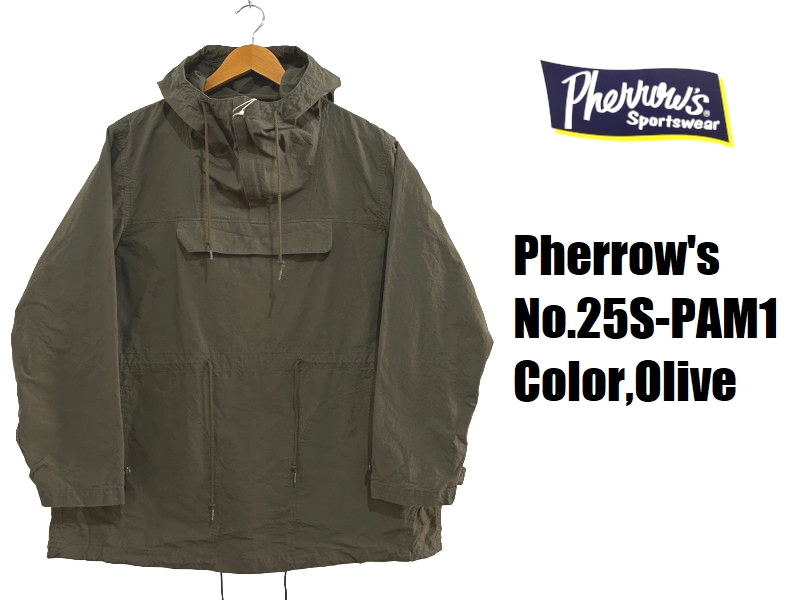 フェローズ　Pherrow's パーカー　ネイビー Pherrow's フェローズ スウェット パーカー 24W-PVSH フード付