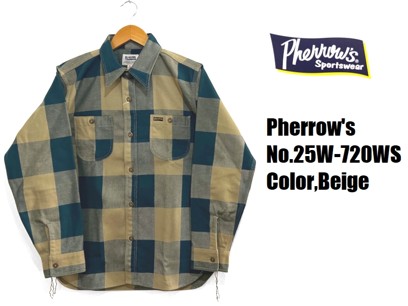 Pherrow's（フェローズ） ヘビーフランネルシャツ Pherrow's EASY NAVY