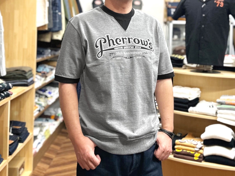 Pherrow's（フェローズ） '35TH'スウェットライクリブTシャツ