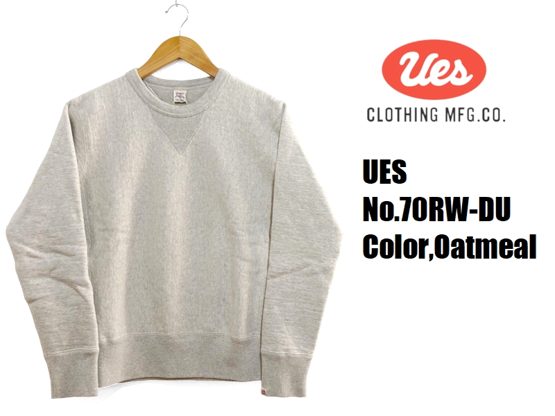 【セール中】UES ウエス プカラカラス スウェット コットン XL グレー UES（ウエス） ニュープカラスウェット UES EASY NAVY 70RW-DU